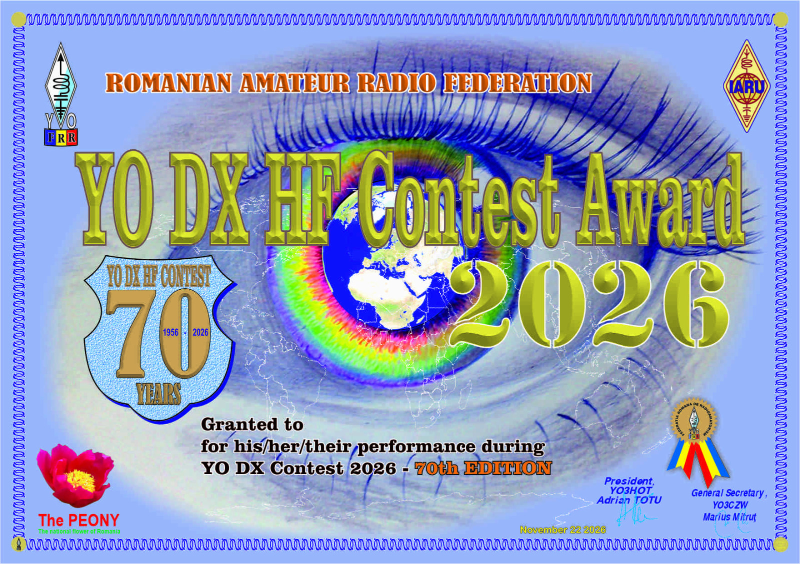 Diplomă Participare Concurs YO DX HF 2026